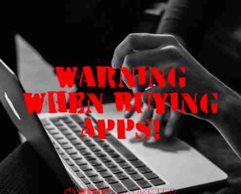 Warning when buying apps